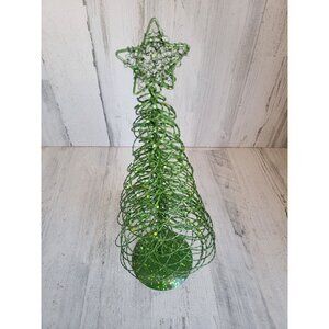 Pier 1 Imports Green glitter metal wire Xmas star‎ tree decor
